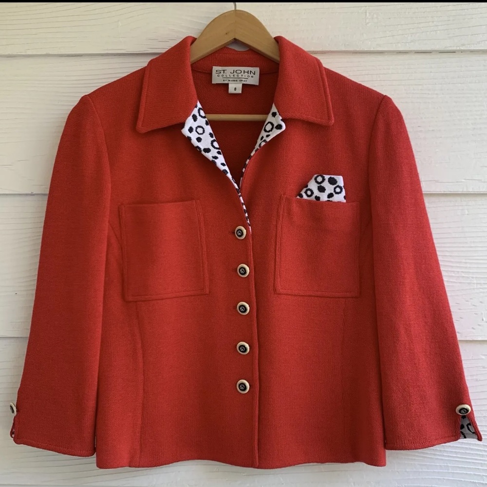 St. John Collection Santana Jeweled Jacket Cardigan Lady Jacket size 8 Blazer